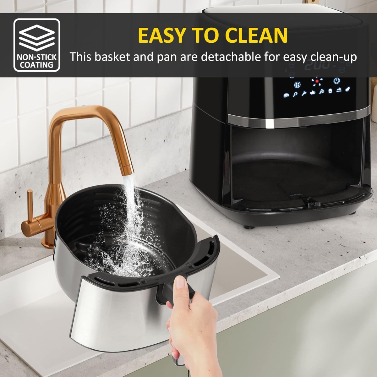 Picture of OnlineGymShop CB24268 Air Fryer - Black