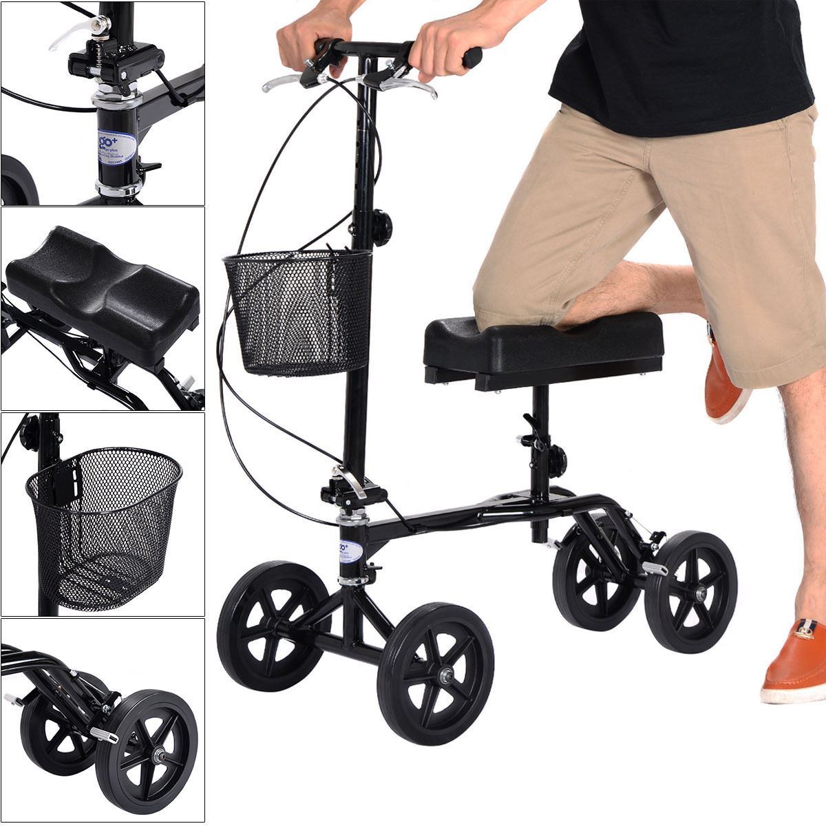 Online Gym Shop Cb17030 Steerable Knee Walker Scooter Foldable Drive Cart