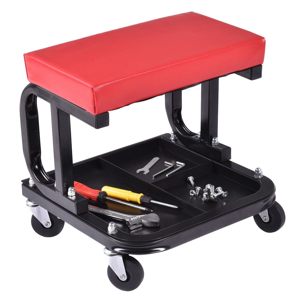 Online Gym Shop Cb17047 2.2 X 7.9 X 14.2 In. Mechanic Stool Chair For Repairs With Tray