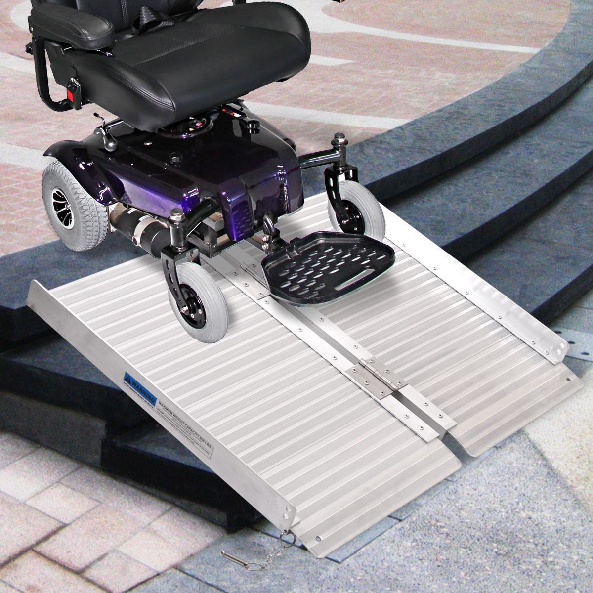 Cb17245 2 Ft. Aluminum Fold Portable Ramp Mobility Handicap Suitcase Threshold Wheelchair