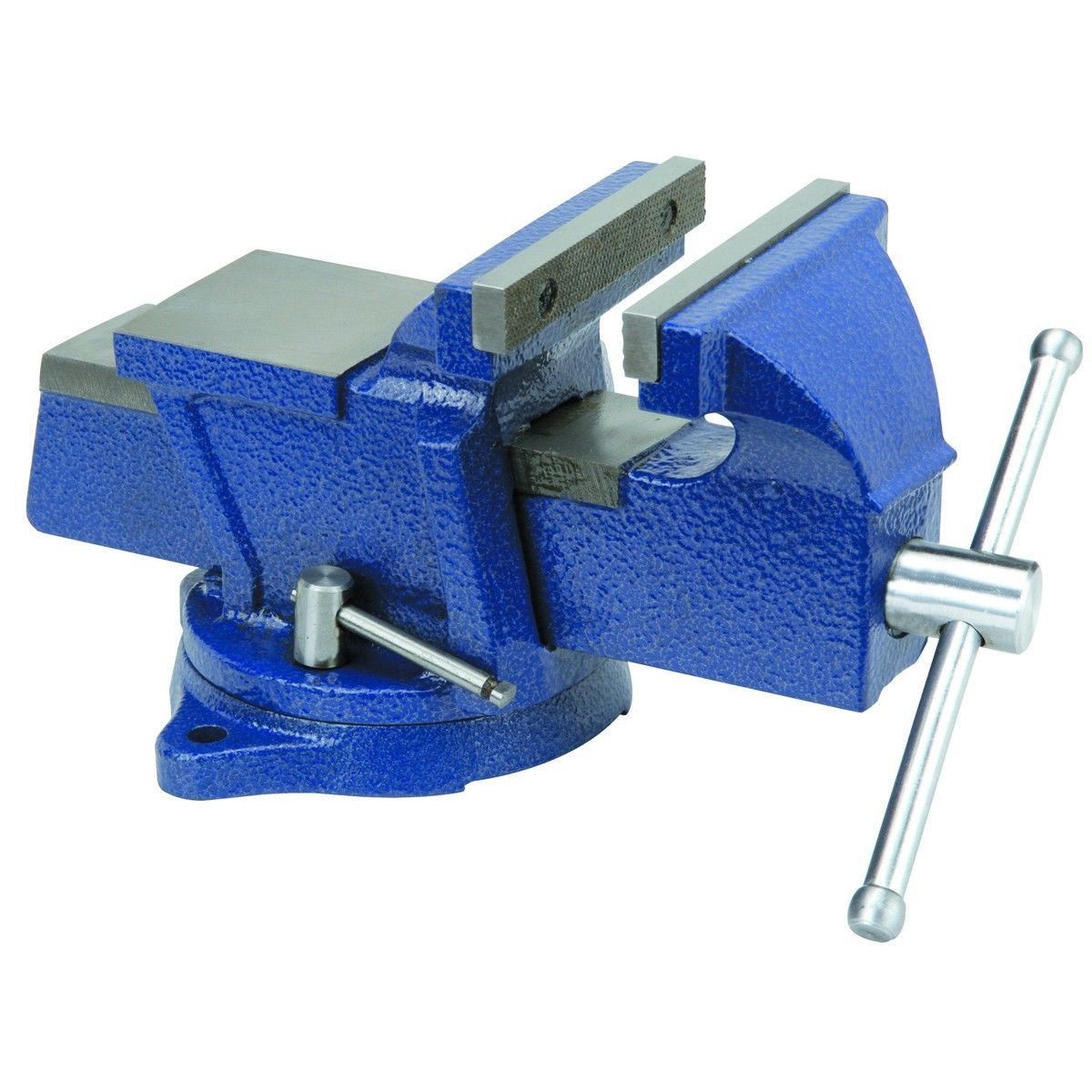 Cb17213 5 In. Bench Vise With Anvil Swivel Locking Base Tabletop Clamp Heavy Duty Steel