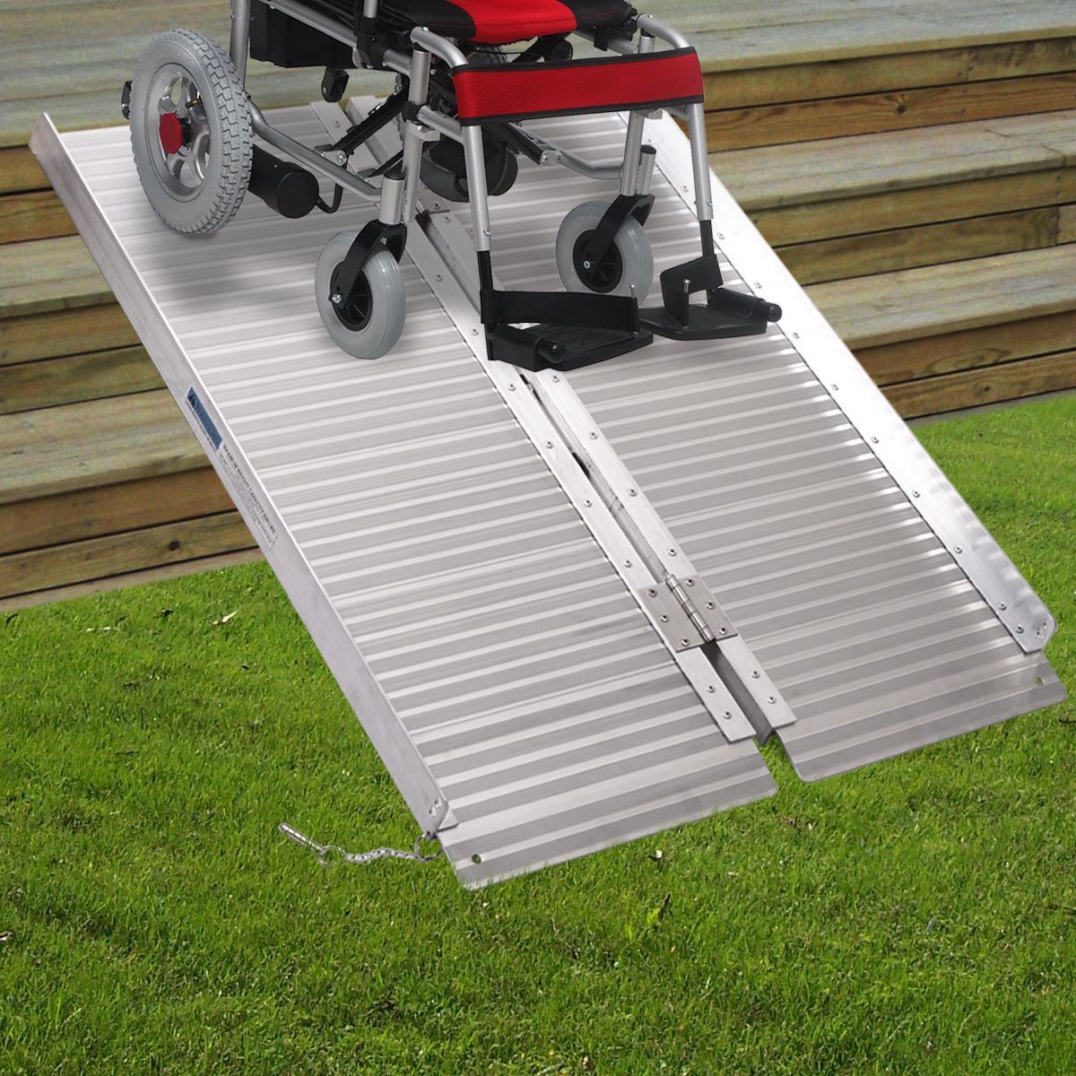 Cb17246 3 Ft. Aluminum Ramp Fold Mobility Handicap Suitcase Threshold Portable Wheelchair