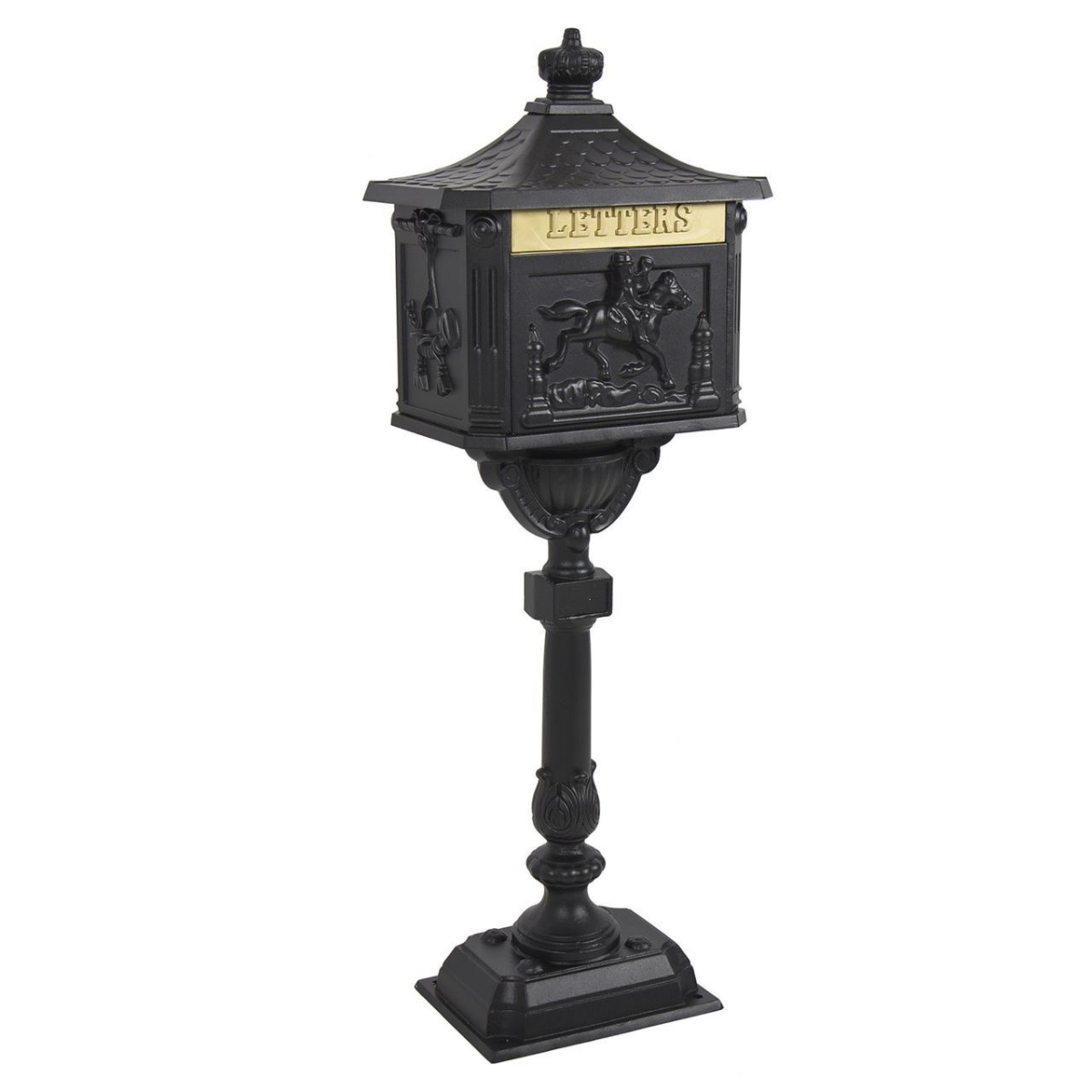 Vertical Aluminum Postal Security Mailbox Heavy Duty - Black - 46 x 16.5 in.