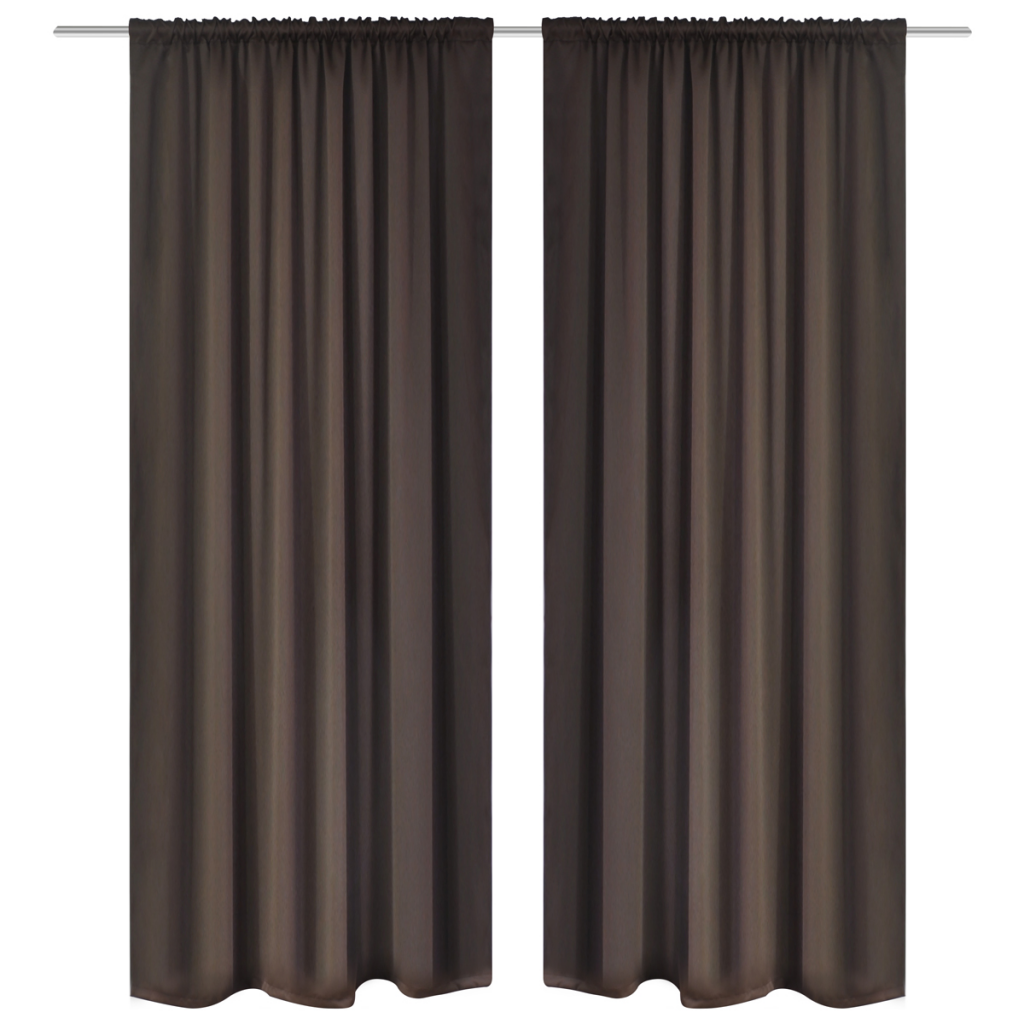 Online Gym Shop Cb17293 Slot-headed Blackout Curtains, Brown - 53 X 96 In. - 2 Piece