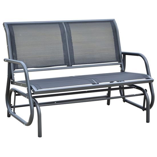 Outdoor Patio Swing Glider Bench Chair, Dark Gray - 48 In.