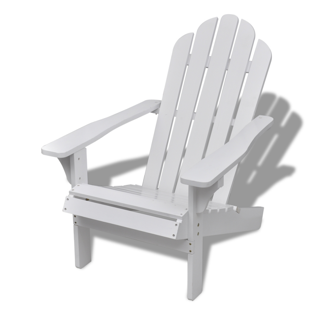Wooden Living Room Garden Chair, White
