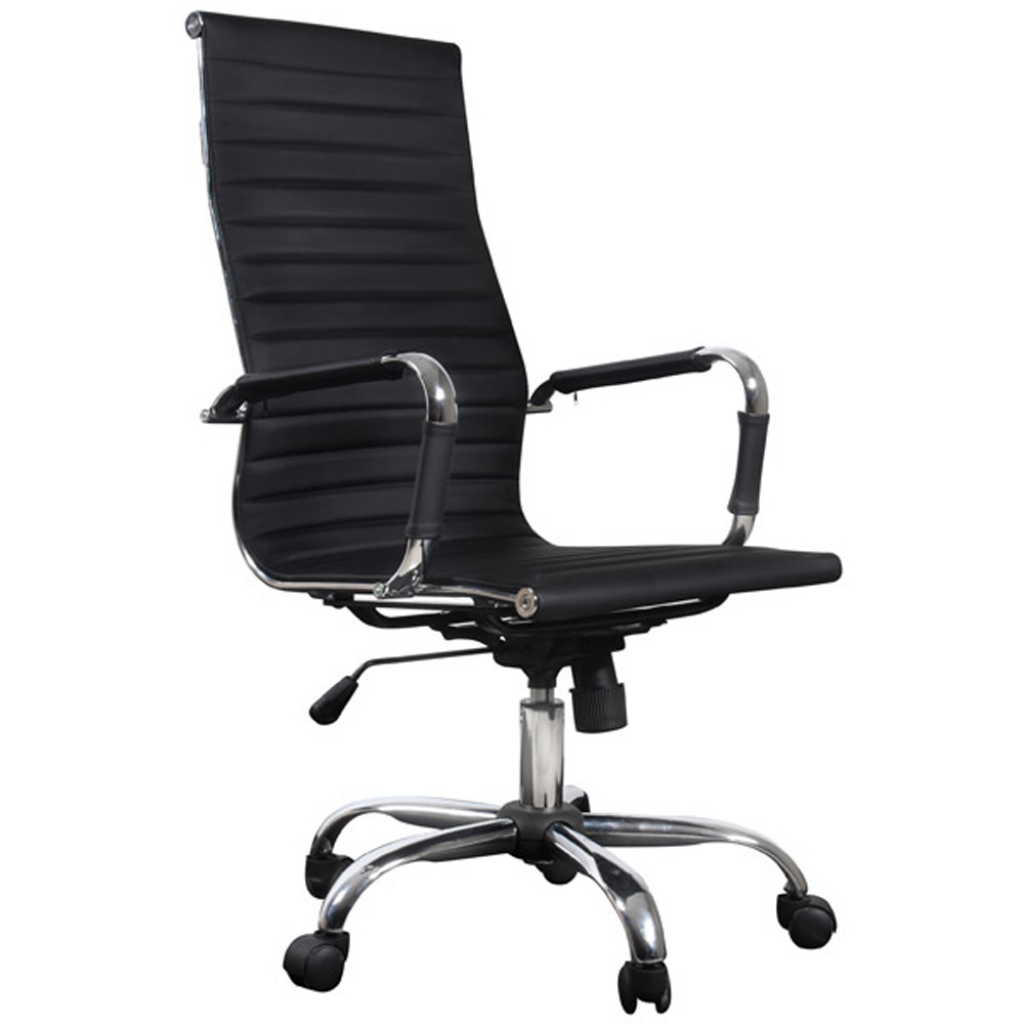 Online Gym Shop Cb17743 Leather Office Chair High Back, Black