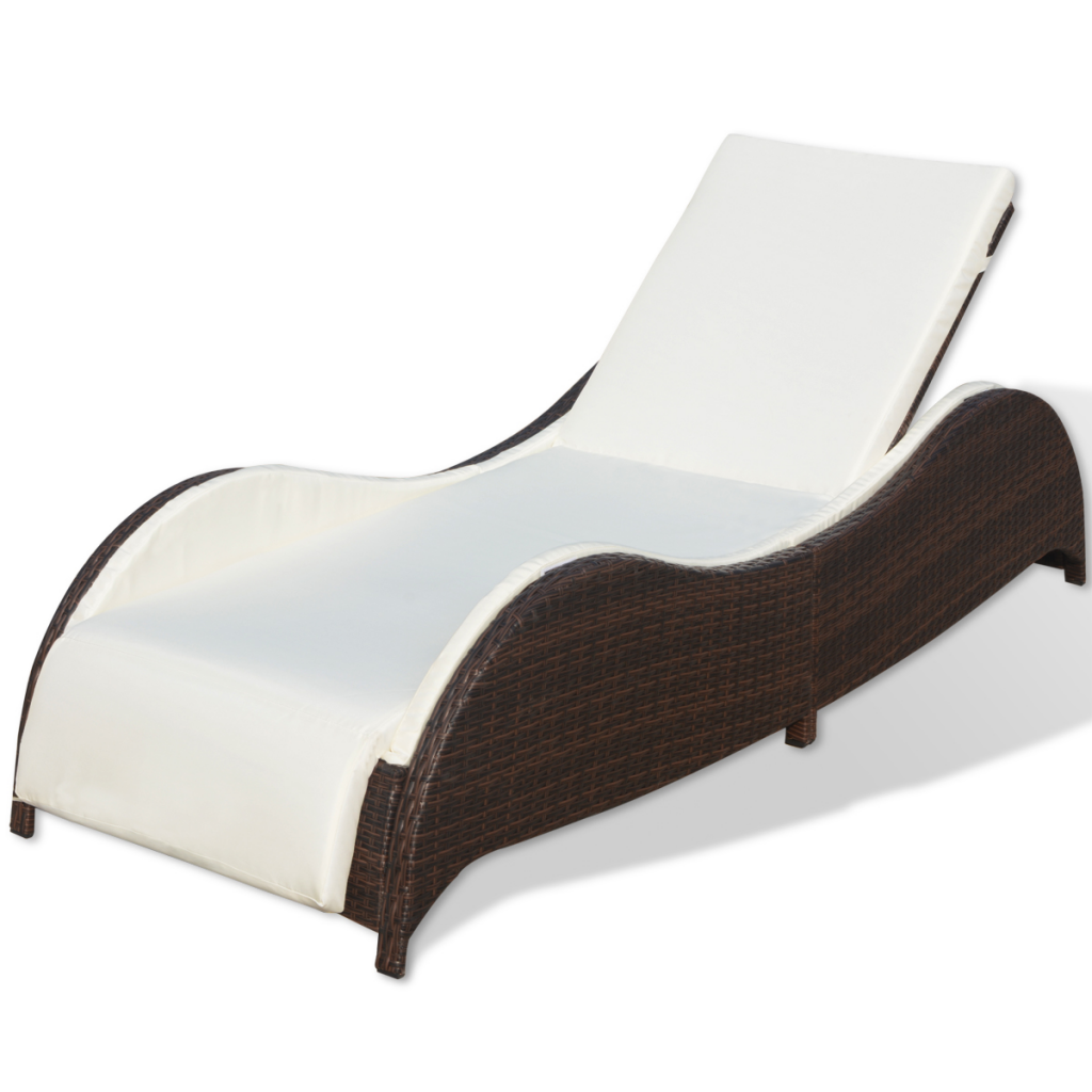 Outdoor Furniture Sofa Bed Sunlounger Poly Rattan, Brown