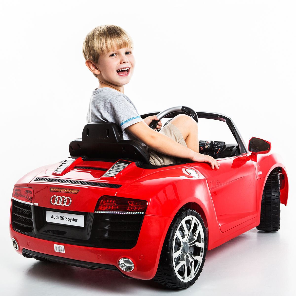 Kids Ride On Audi R8 Spyder 12v Kids Mp3 Rc With Remote Control - Red