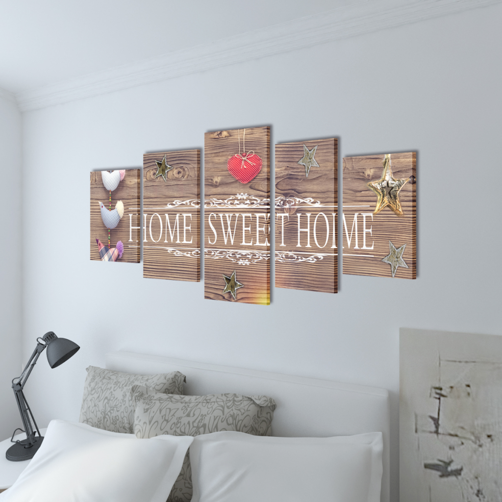 Cb18106 39 X 20 In. Canvas Wall Print Set Home Sweet Home Design