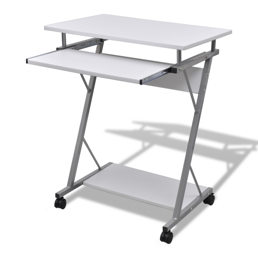 Online Gym Shop Cb17716 Computer Desk Pull Out Tray Furniture Office Student Table, White