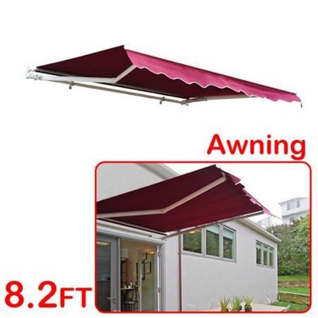 Cb15428 8 X 7 Ft. Patio Manual Retractable Sun Shade Awning - Red