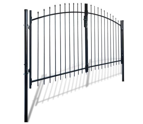Online Gym Shop Cb17455 10 X 5 Ft. Double Door Fence Gate With Spear Top