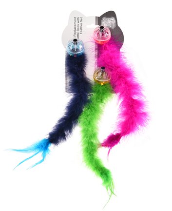 3102403 Ek Qc Feather Tail Jingle Balls, Multi Color - 9 Total