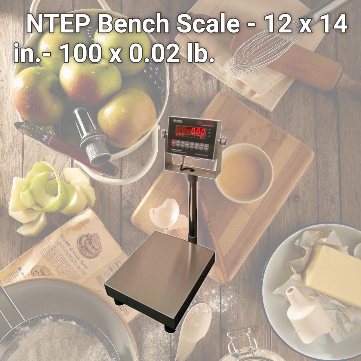 Picture of Optima Scales OP-915-1214-100 NTEP Bench Scale - 12 x 14 in.- 100 x 0.02 lb.