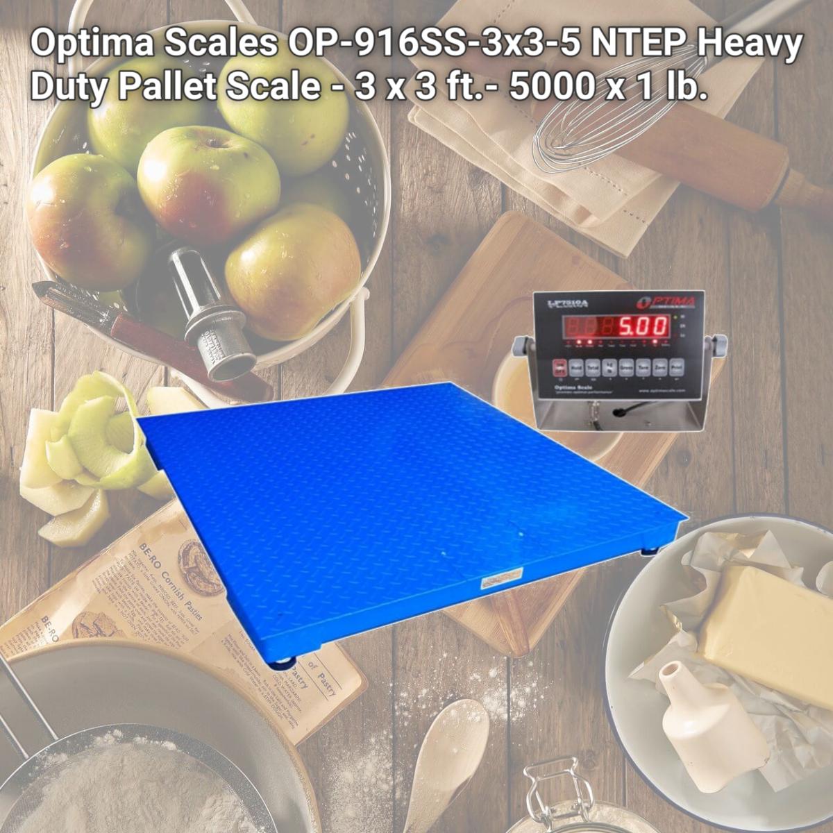 Picture of Optima Scales OP-916SS-3x3-5 NTEP Heavy Duty Pallet Scale - 3 x 3 ft.- 5000 x 1 lb.