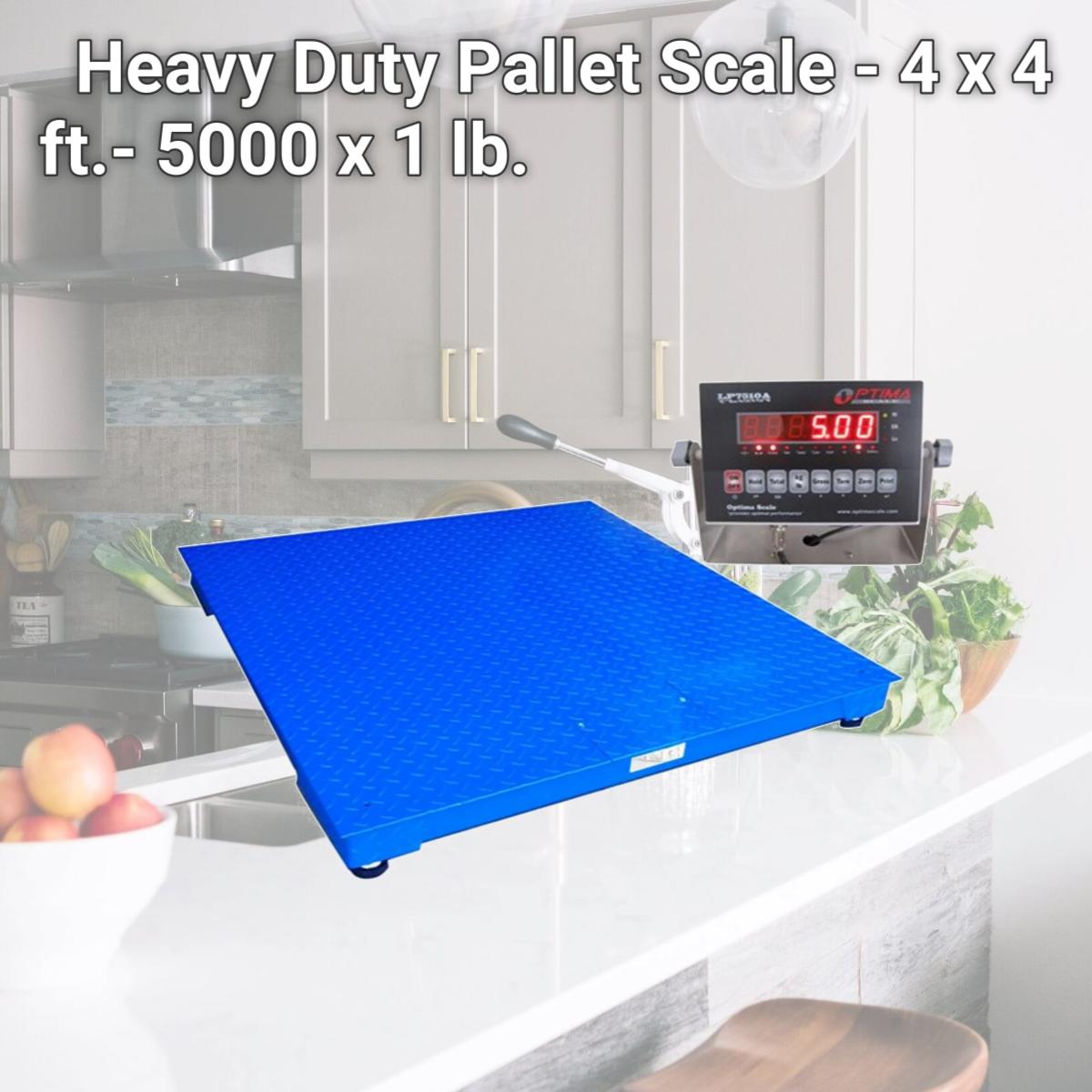 Picture of Optima Scales OP-916-4x4-5-NN Heavy Duty Pallet Scale - 4 x 4 ft.- 5000 x 1 lb.
