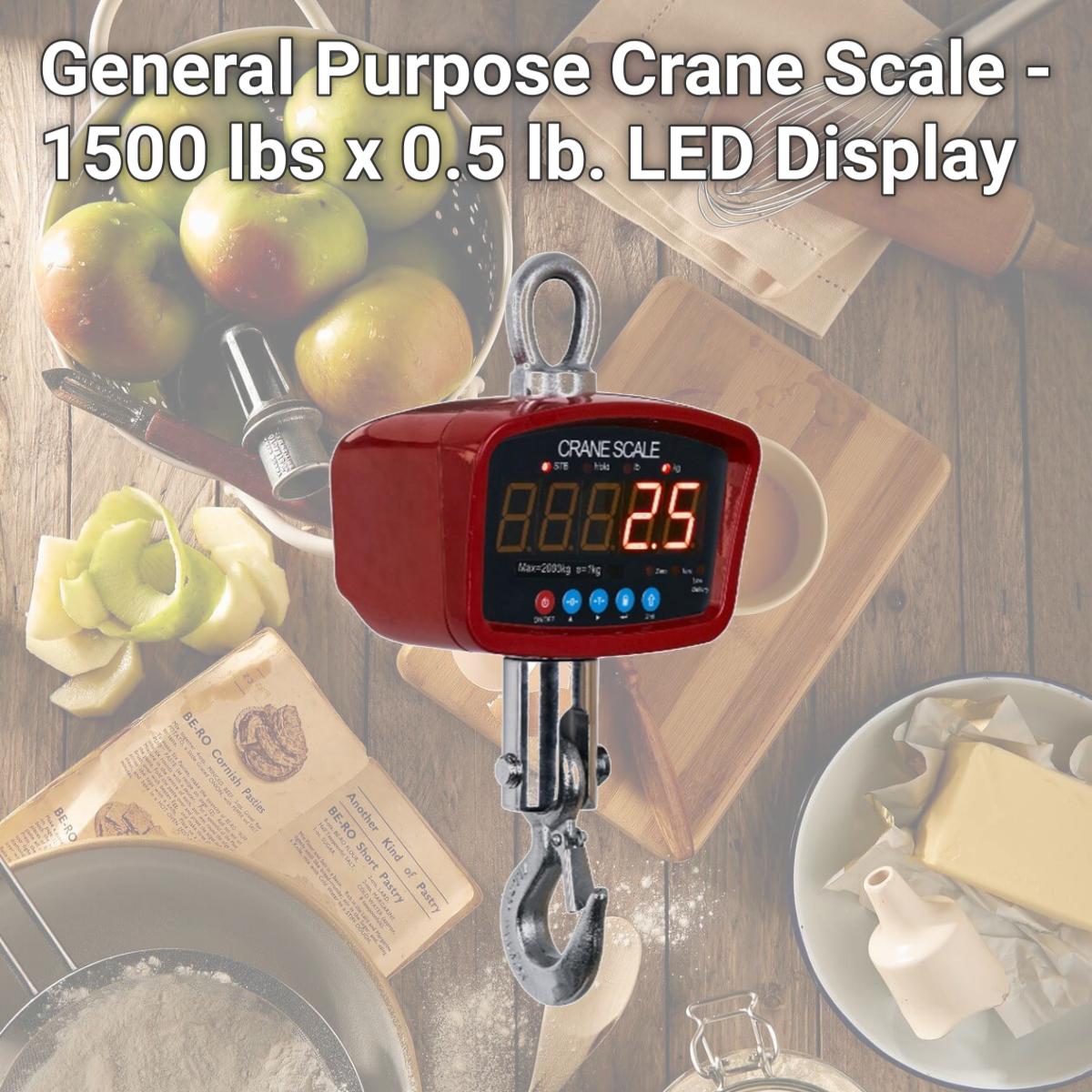 Picture of Optima Scales OP-924A-1500 General Purpose Crane Scale - 1500 lbs x 0.5 lb. LED Display