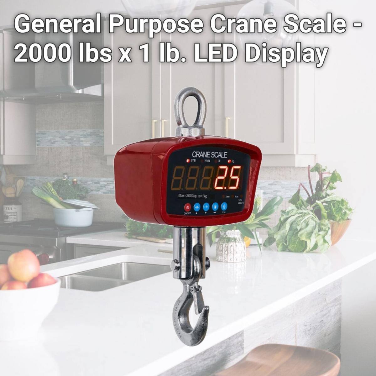 Picture of Optima Scales OP-924A-2000 General Purpose Crane Scale - 2000 lbs x 1 lb. LED Display
