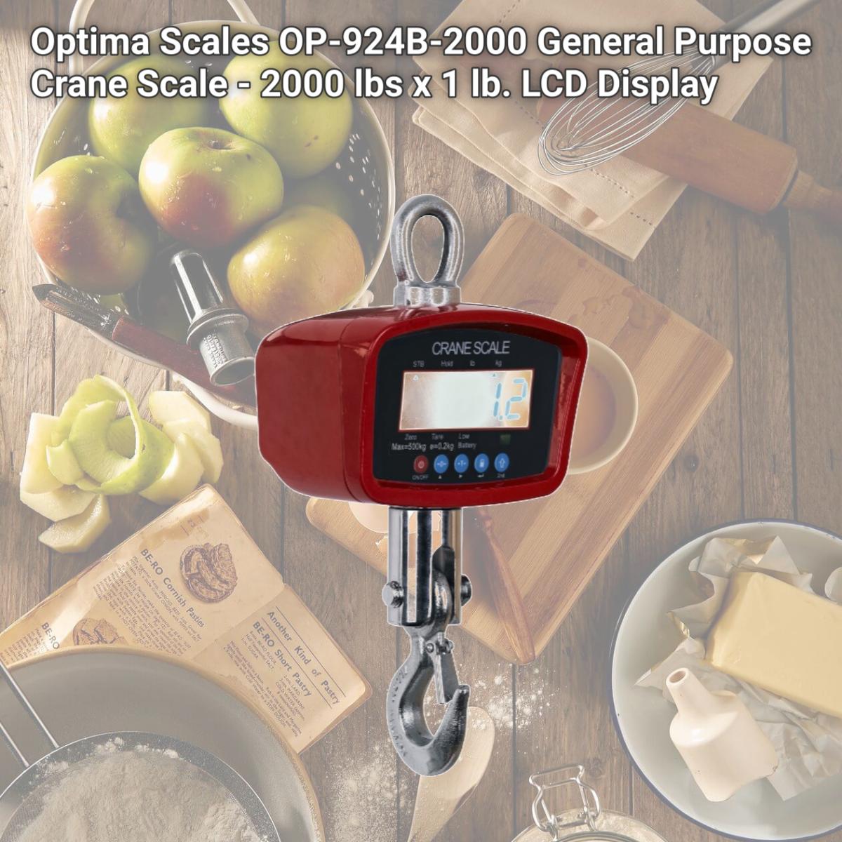 Picture of Optima Scales OP-924B-2000 General Purpose Crane Scale - 2000 lbs x 1 lb. LCD Display
