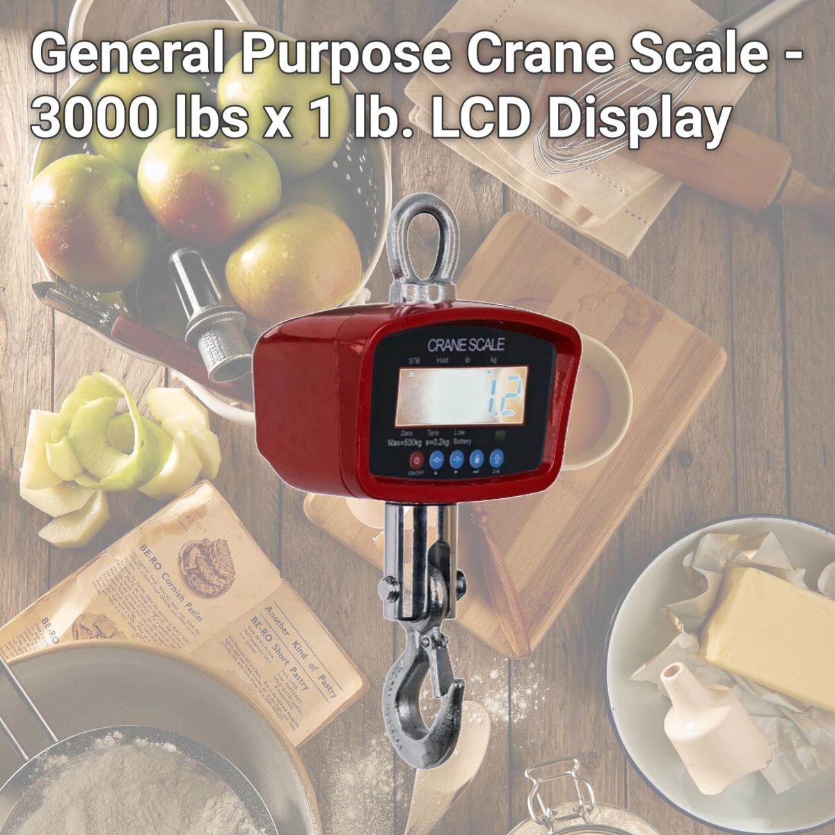 Picture of Optima Scales OP-924B-3000 General Purpose Crane Scale - 3000 lbs x 1 lb. LCD Display