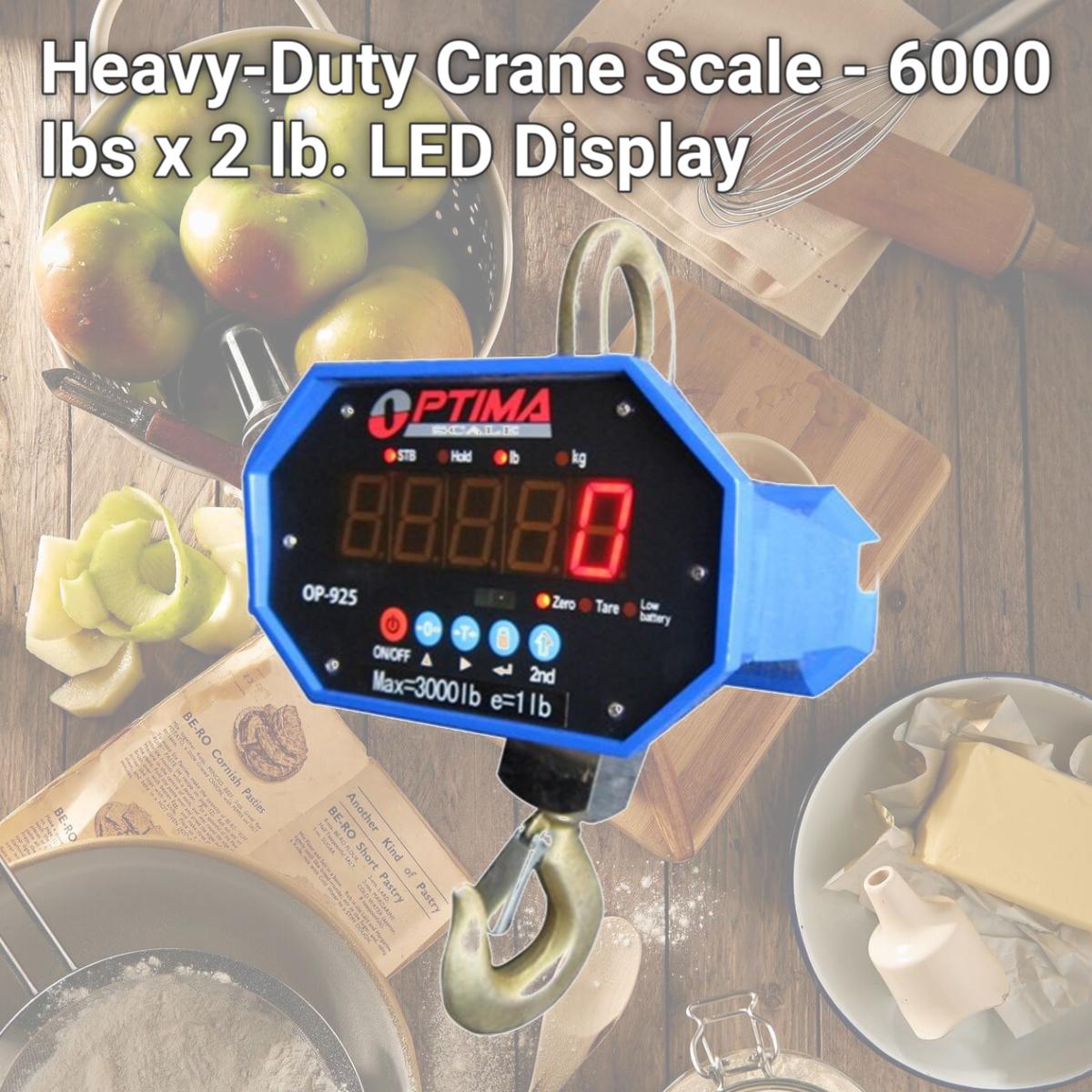Picture of Optima Scales OP-925A-6000 Heavy-Duty Crane Scale - 6000 lbs x 2 lb. LED Display