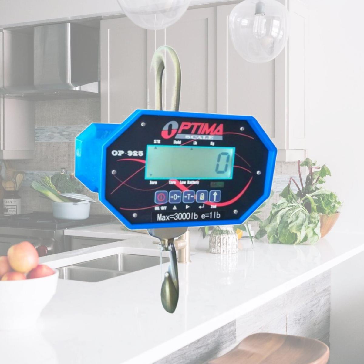 Picture of Optima Scales OP-925B-6000 Heavy-Duty Crane Scale - 6000 lbs x 2 lb. LCD Display