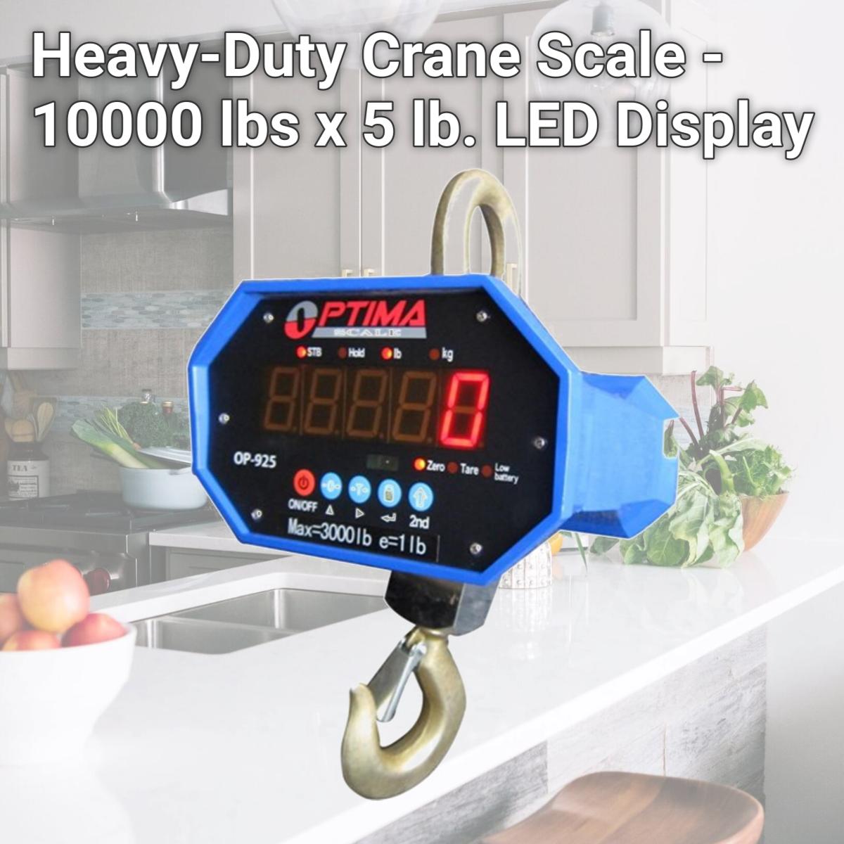 Picture of Optima Scales OP-925A-10000 Heavy-Duty Crane Scale - 10000 lbs x 5 lb. LED Display