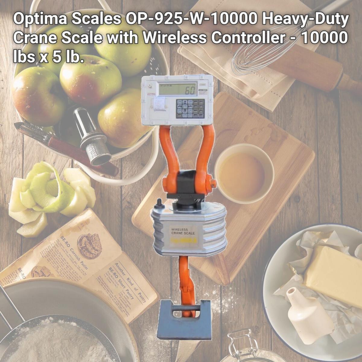 Picture of Optima Scales OP-925-W-10000 Heavy-Duty Crane Scale with Wireless Controller - 10000 lbs x 5 lb.