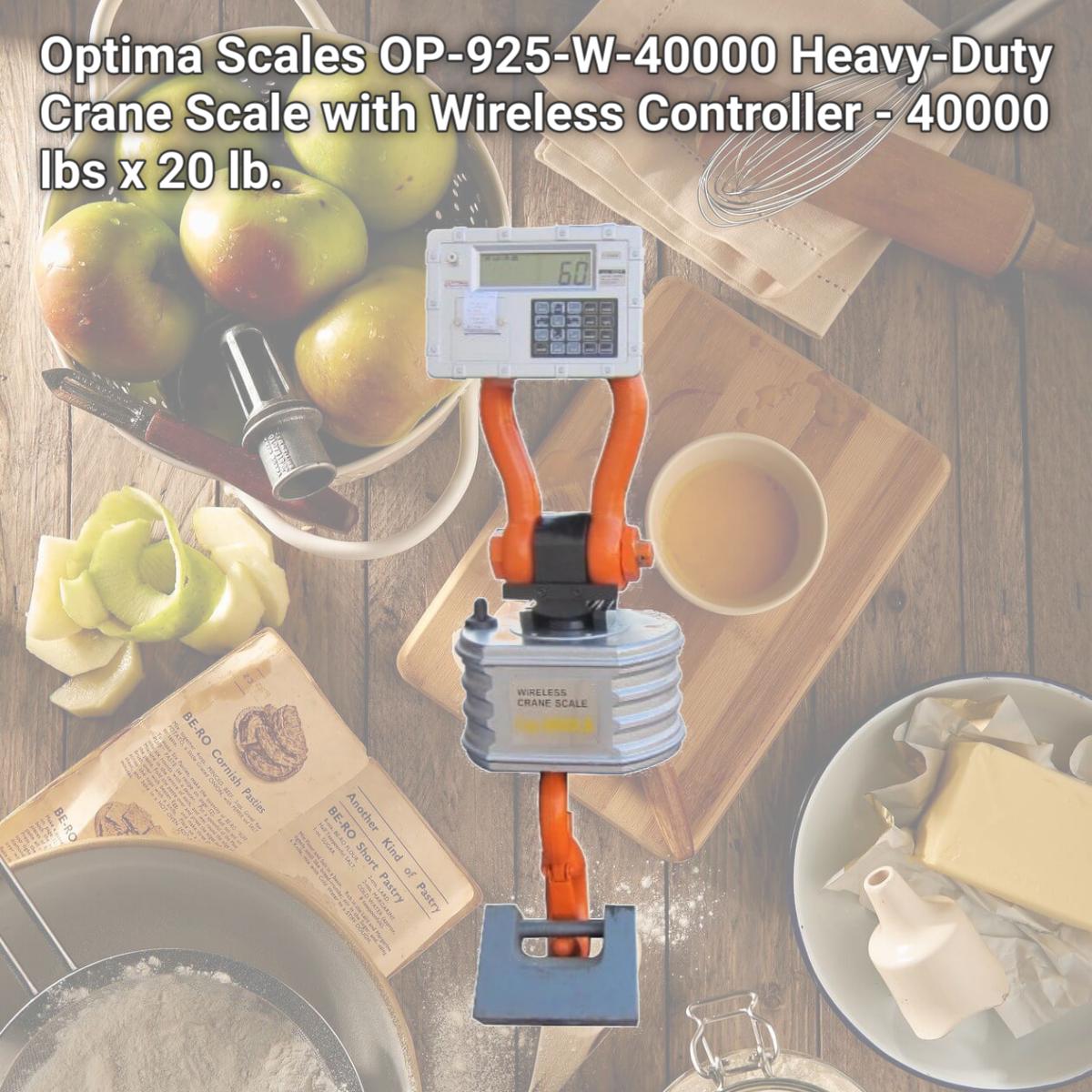 Picture of Optima Scales OP-925-W-40000 Heavy-Duty Crane Scale with Wireless Controller - 40000 lbs x 20 lb.