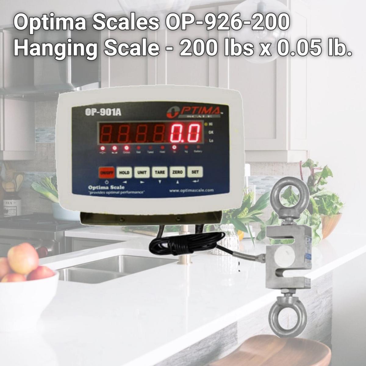 Picture of Optima Scales OP-926-200 Hanging Scale - 200 lbs x 0.05 lb.