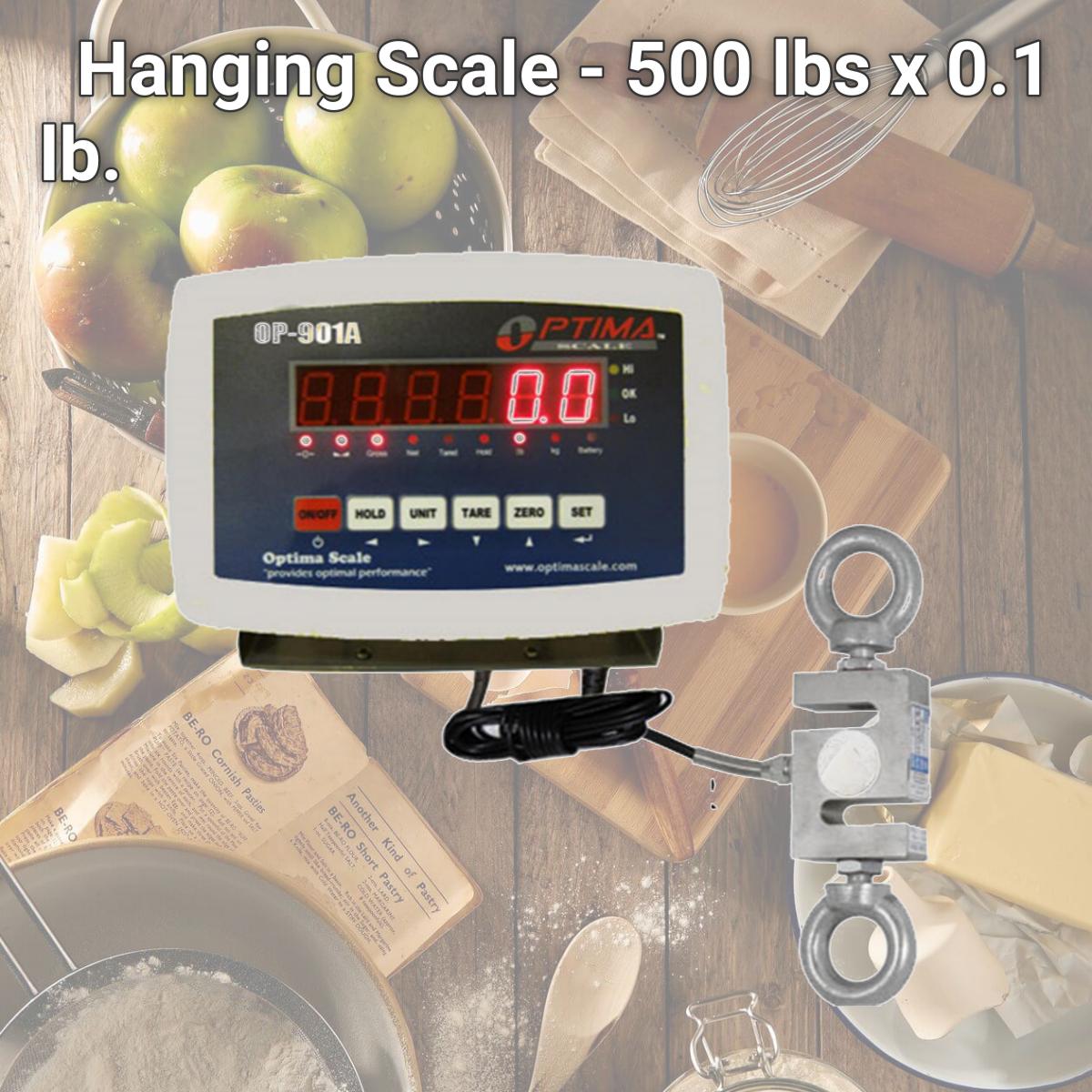 Picture of Optima Scales OP-926-500 Hanging Scale - 500 lbs x 0.1 lb.