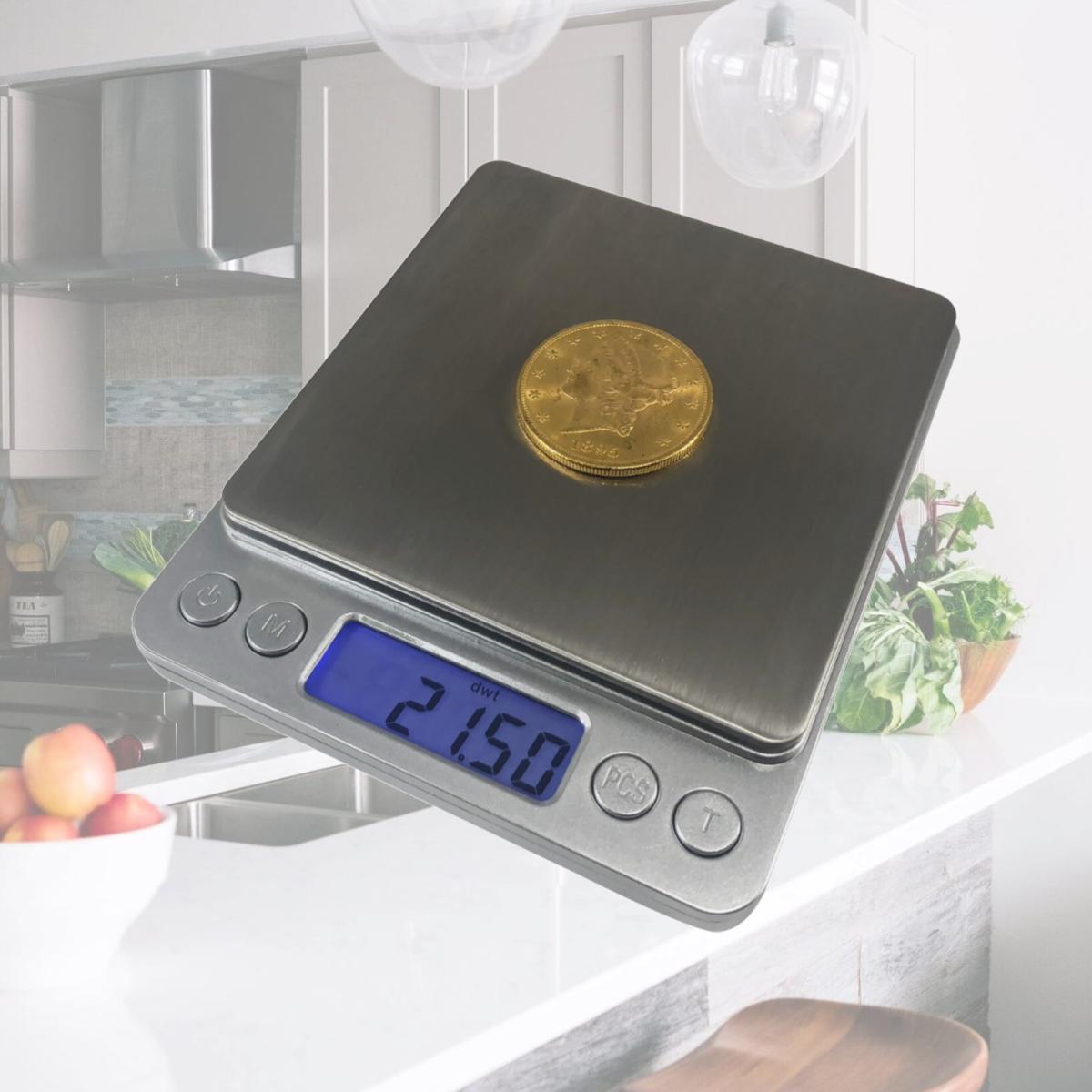 Picture of Optima Home Scales TI-2001 Titanium Stainless Steel Platform Large Pocket Scale - 2000 x 0.01 g