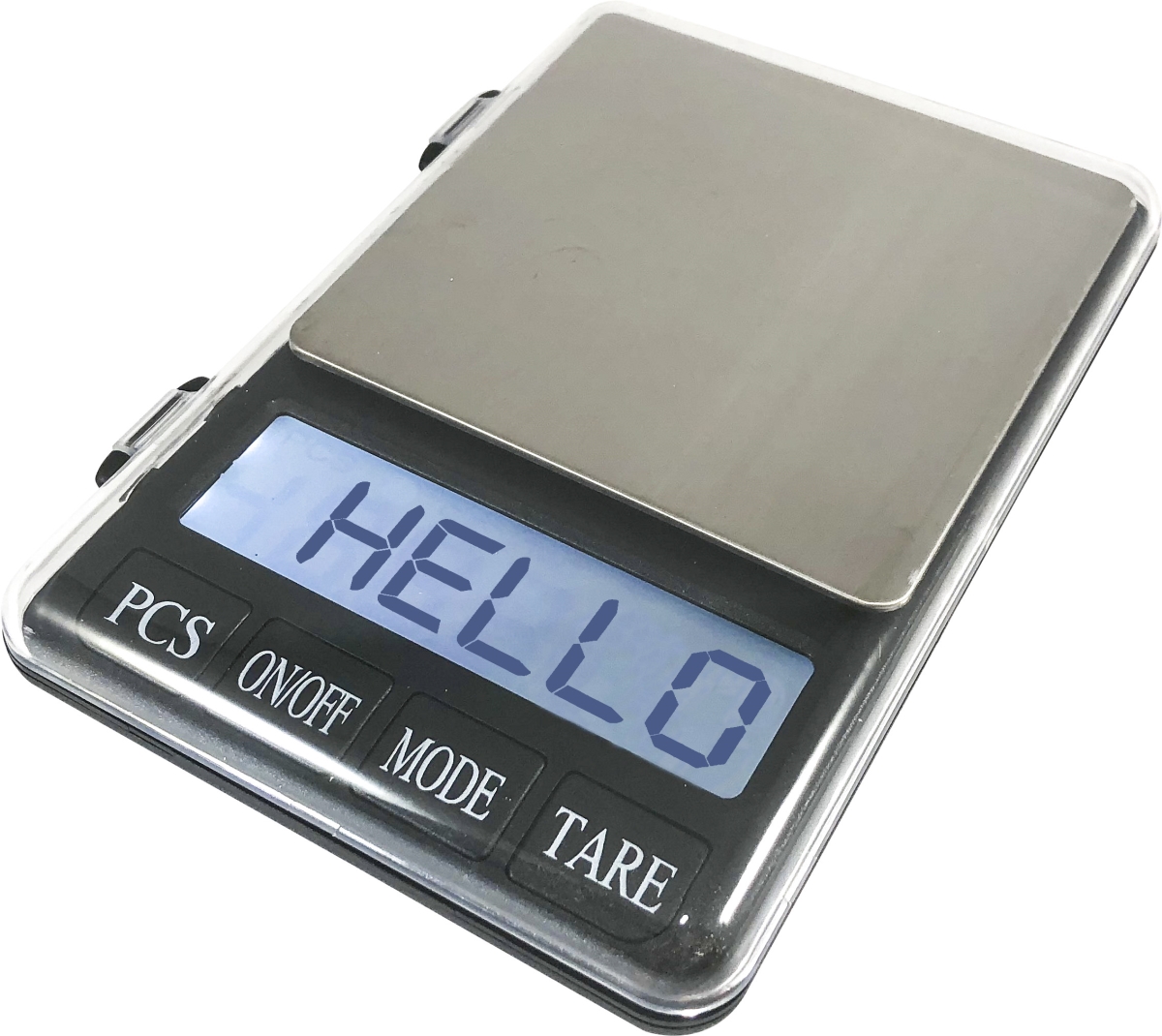 Optima Home Scales Ni-3001 Nitro Pocket Weight Scale With Large Display & Tray, Black & Silver - 3000 X 0.01 G
