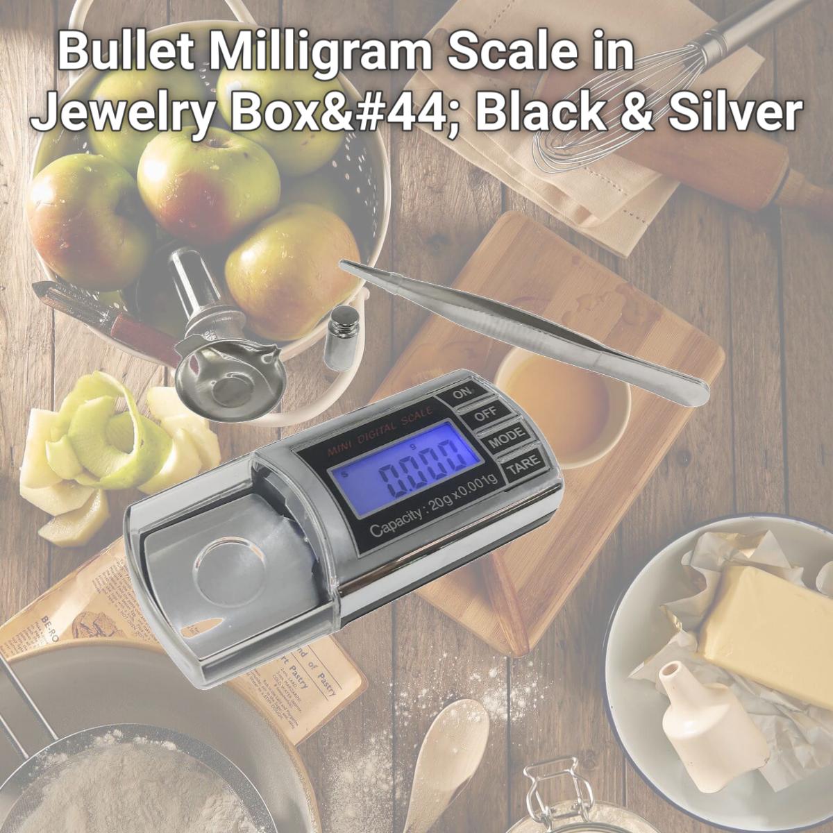 Picture of Optima Home Scales BL-23 Bullet Milligram Scale in Jewelry Box, Black & Silver