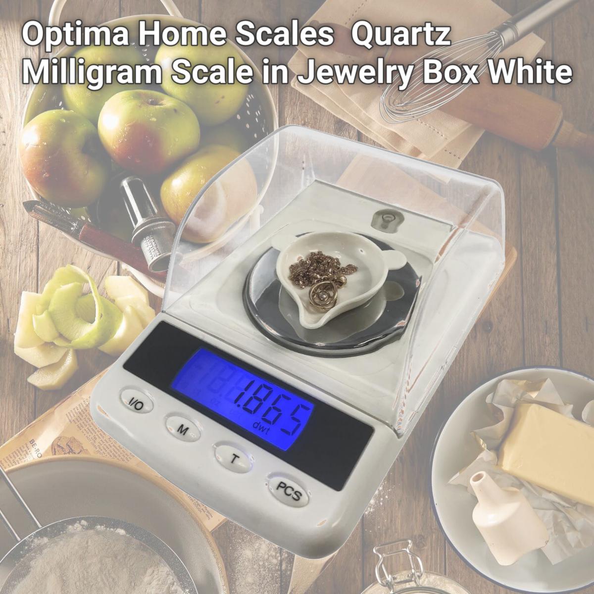 Picture of Optima Home Scales QU-53 Quartz Milligram Scale in Jewelry Box, White