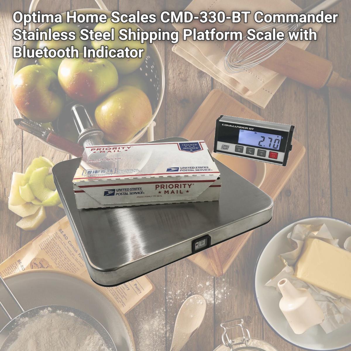 Picture of Optima Home Scales CMD-330-BT Commander Stainless Steel Shipping Platform Scale with Bluetooth Indicator