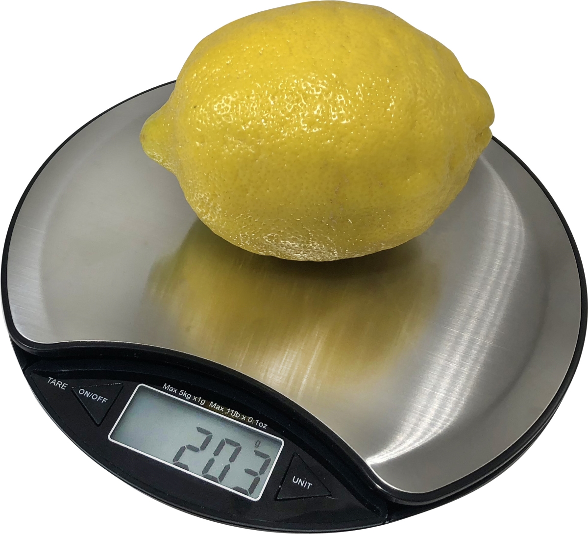 Optima Home Scales Lu-5000 Luna Kitchen Weight Scale, Silver & Black