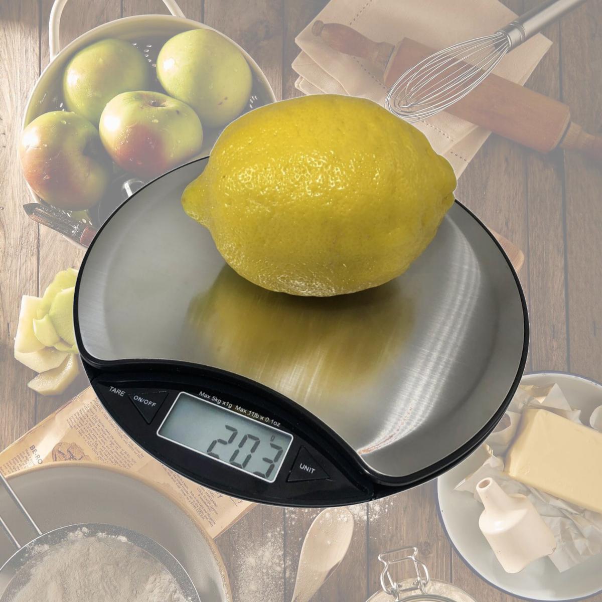 Picture of Optima Home Scales LU-5000 Luna Kitchen Weight Scale, Silver & Black