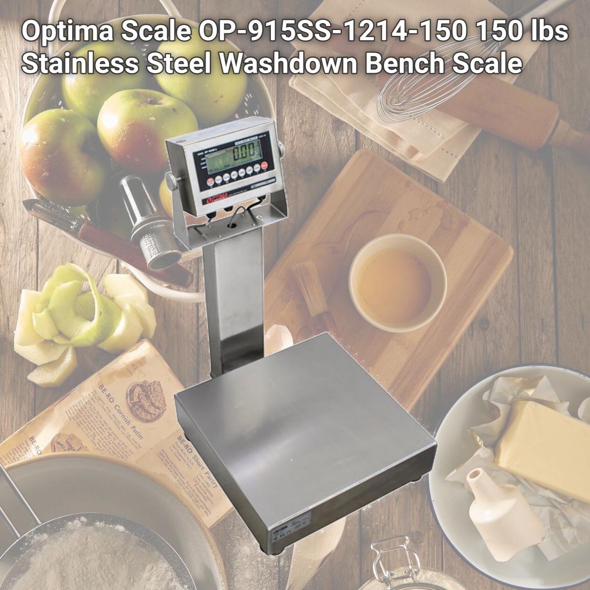 Picture of Optima Scale OP-915SS-1214-150 150 lbs Stainless Steel Washdown Bench Scale