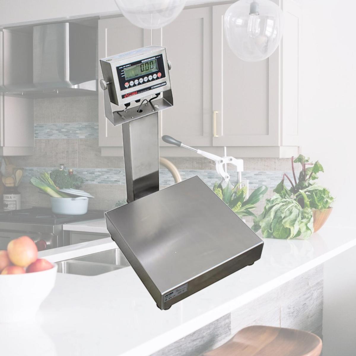 Picture of Optima Scale OP-915SS-1818-400 400 lbs Stainless Steel Washdown Bench Scale