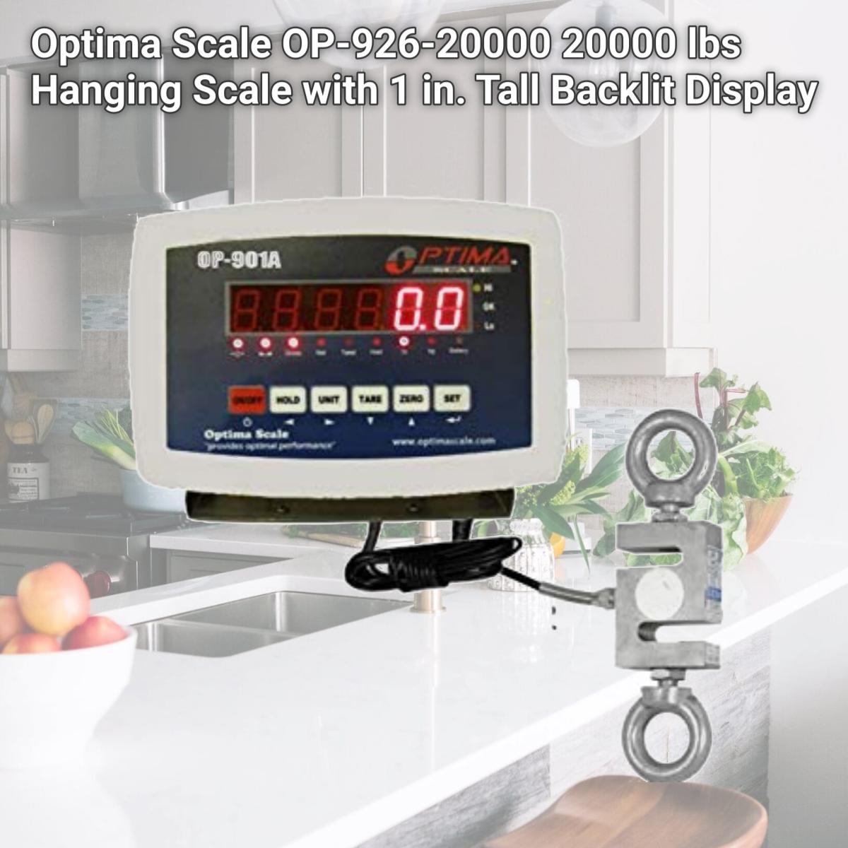 Picture of Optima Scale OP-926-20000 20000 lbs Hanging Scale with 1 in. Tall Backlit Display
