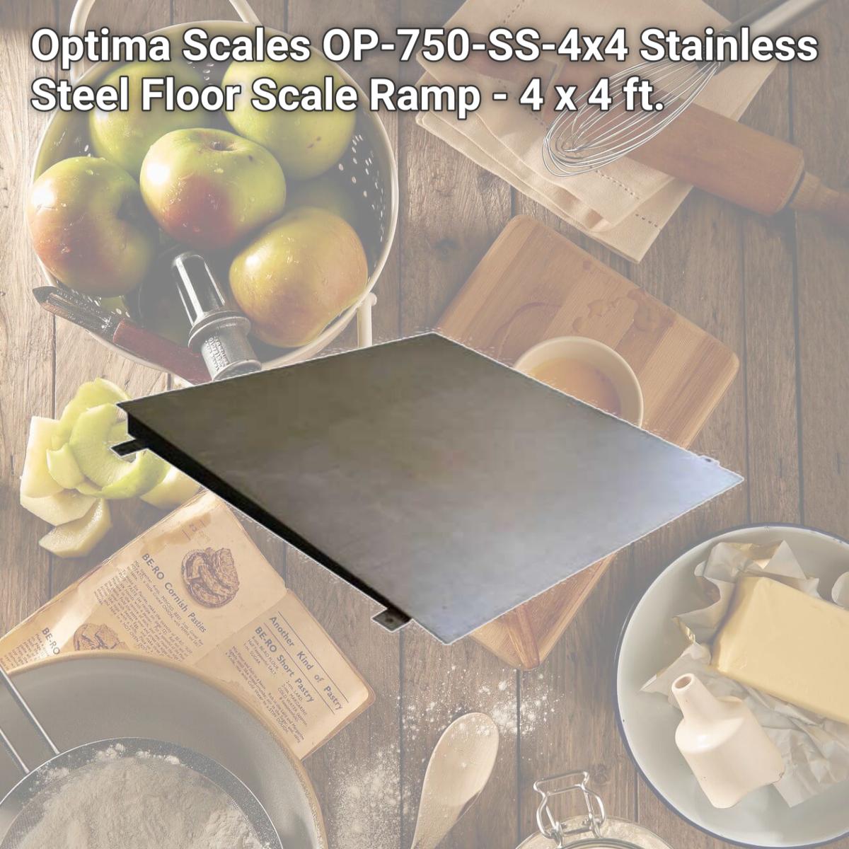 Picture of Optima Scales OP-750-SS-4x4 Stainless Steel Floor Scale Ramp - 4 x 4 ft.