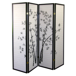 R591-4 4-panel Room Divider - Bamboo