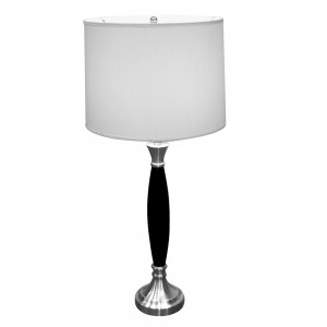 31117 30 In. Wooden Table Lamp - Chrome