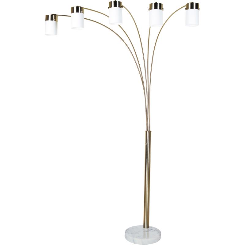 3031f5w 84 In. Brushed Steel Arch Floor Lamp