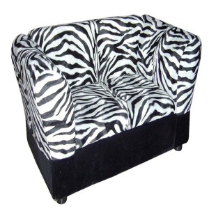 Hb4346 16.75 In. Zebra Sofa Bed With Storage Pet Furniture Bed