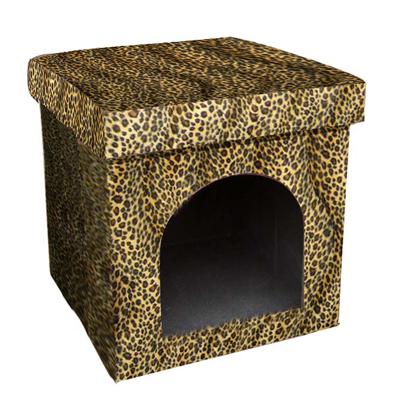 Hb4589 15.75 In. Collapsible Leopard Pet House