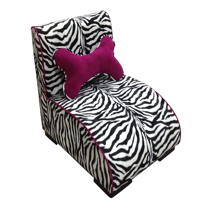 Hb4297 22.75 In. Zebra Lounge Upholstered Pet Furniture
