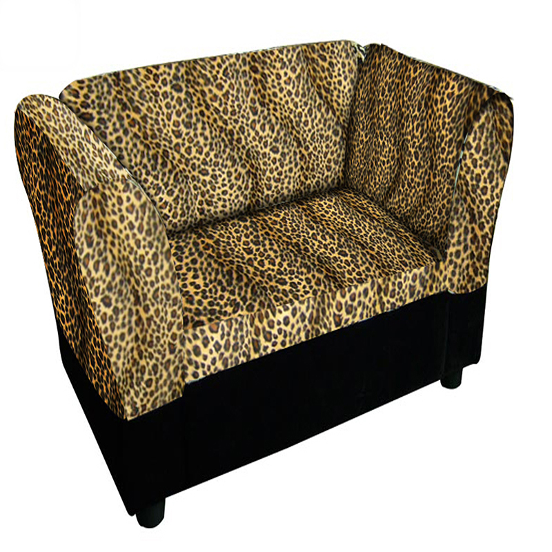 Hb4590 16.75 In. Leopard Sofa Bed With Storage Pet Furniture Bed